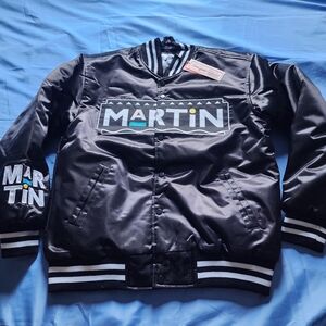 HEADWEAR CLASSICS MEN'S MARTIN LAWRENCE SATIN JACKET BLACK SIZE LARGE NEW